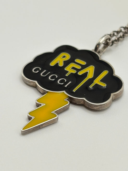 Gucci Ghost Pendant Necklace – Cloud & Lightning | 925 Sterling Silver