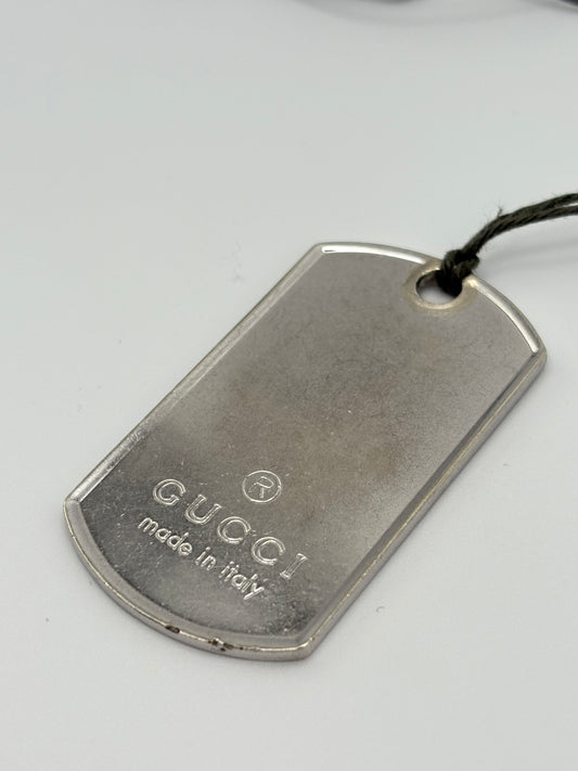 Gucci Dog Tag mit Schnur 925 Silber