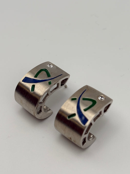 TCM Silber 925 Emaille Zirkonia Ohrstecker
